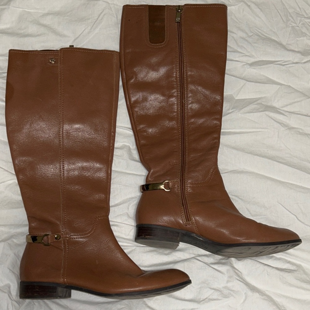 Anne Klein Tan Over the Knee Boots
